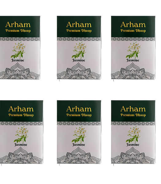 Arham Premium Jasmine Dhoop Cones (Pack of 6) | 21 cones each